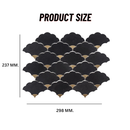 โมเสคหินอ่อน TIMELESS TILES รุ่น LUCKY CLOUD 23.7X29.8 ซม. สีดำ JET BLACK_1